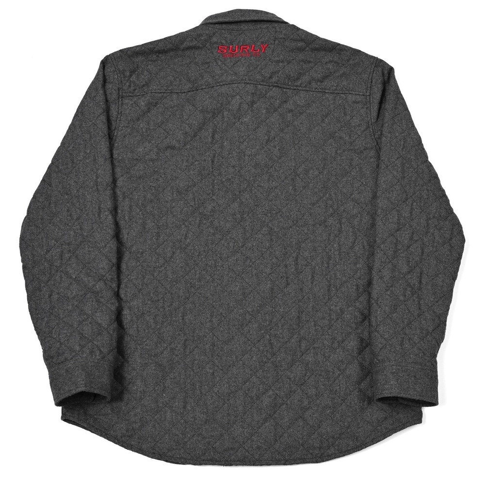 Surly Brewing Shirt Mens Large Shacket Quilted Lined Wool Blend Beer Work L/S - Picture 7 of 10